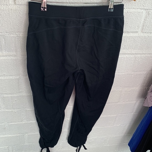 Fabletics Athletic Satin Stripe Black Kara Ankle Tie Jogger High Waisted Pants - Picture 7 of 8